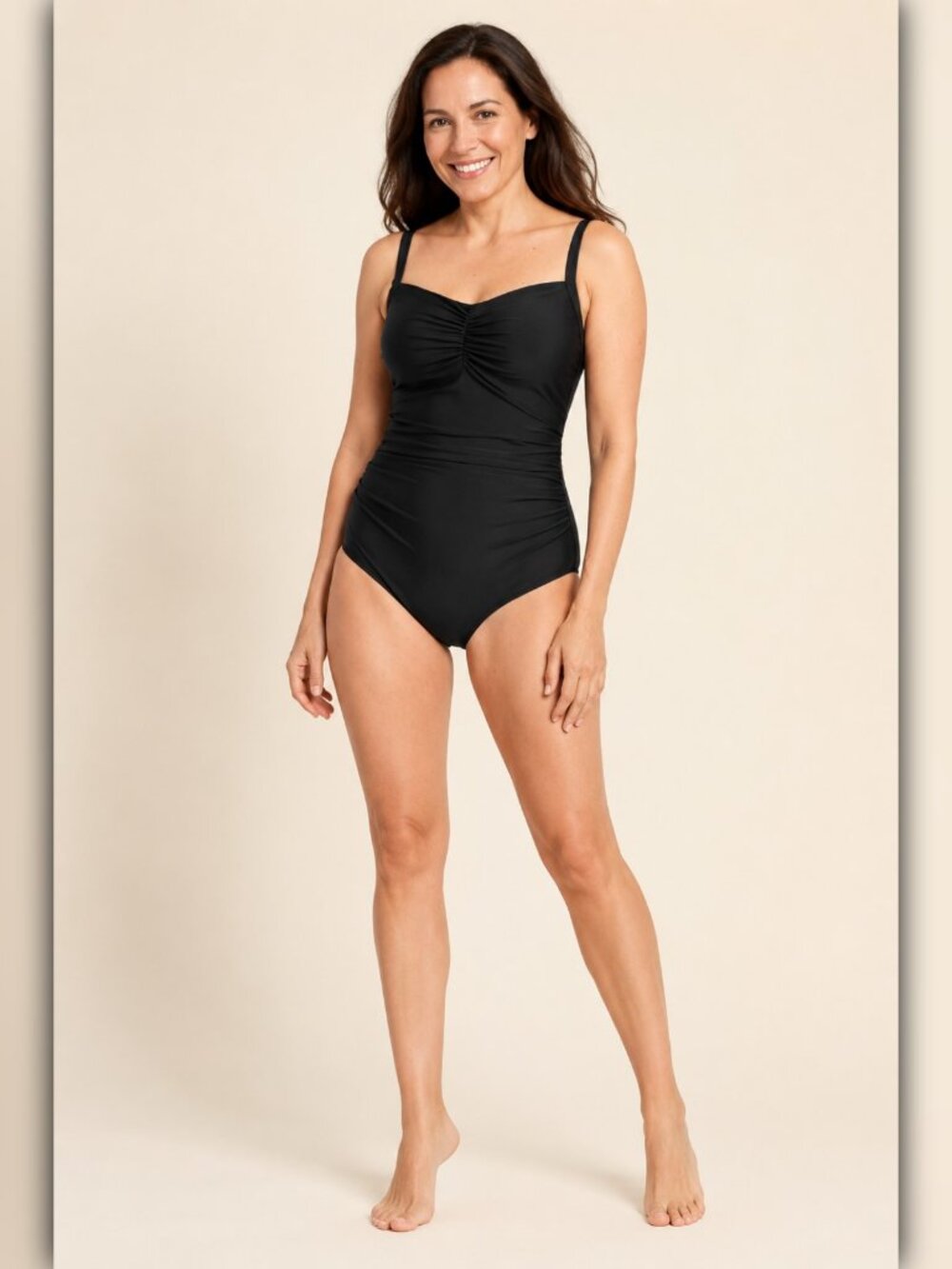 A052-I • Black Tummy Control One Piece Swimsuit